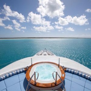 Chill out and relax in a hot tub on your Luxury Charter Yacht