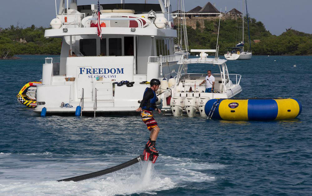 Flyboard on an Active Water Sports Yacht Charter