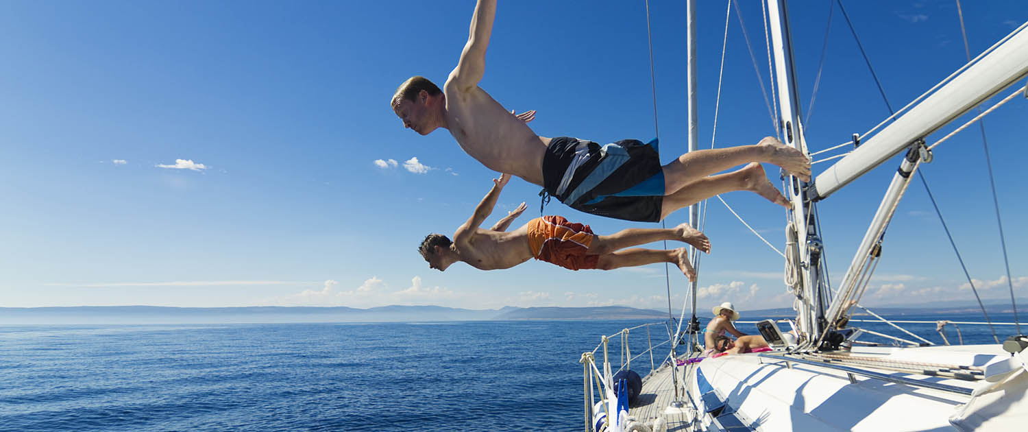 Diving off the Yacht
