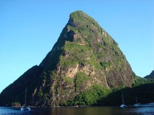 View of the Pitons St Lucia from a Grenadines Yacht Charter