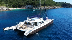 Catamaran Mystique available for Greece Yacht Charters in Corfu, Santorini, Mykonos and Athens